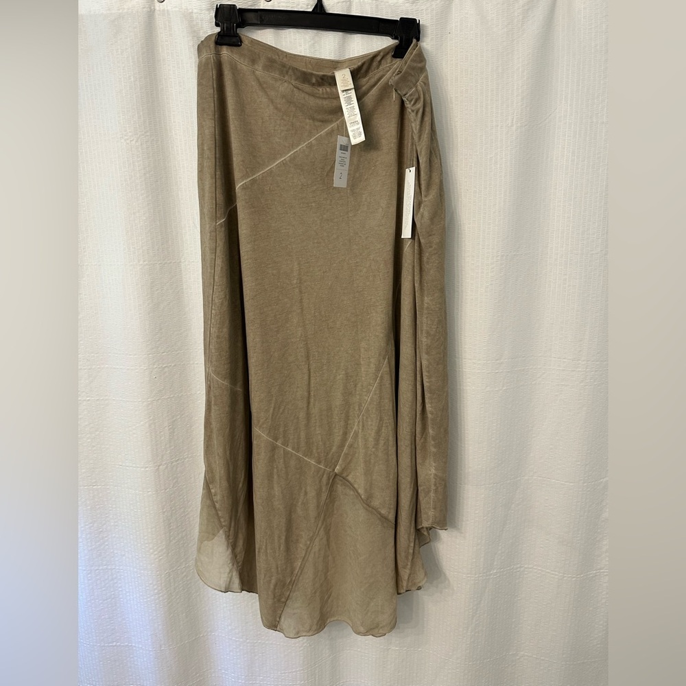 *LAST CHANCE* Chico's Taupe Meghan Maxi Skirt Asymmetrical sz 2 NWT